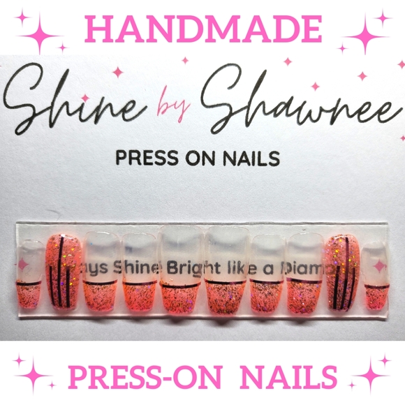 Handmade Luxury Press-On Nails | Sturdy & Reusable | ROSE GOLDIE - Picture 1 of 8